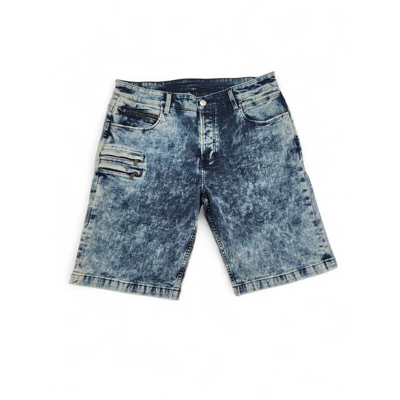 Rockstar‎ Original Men’s Acid Wash Utility Shorts Size 34 Zip Pockets Y2K Style - Picture 1 of 4